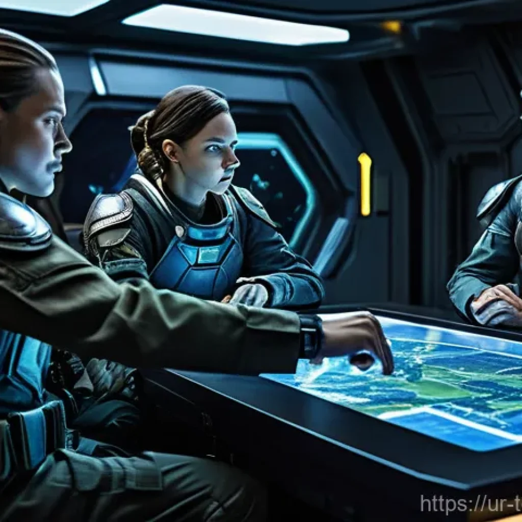 top war 비밀 지역 공략 - **Prompt:** A diverse group of four heroic Top War commanders, two male and two female, fully clothe...