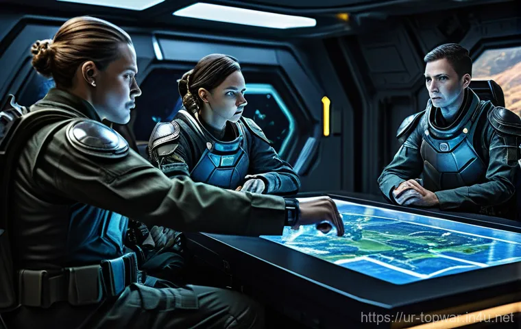 top war 비밀 지역 공략 - **Prompt:** A diverse group of four heroic Top War commanders, two male and two female, fully clothe...